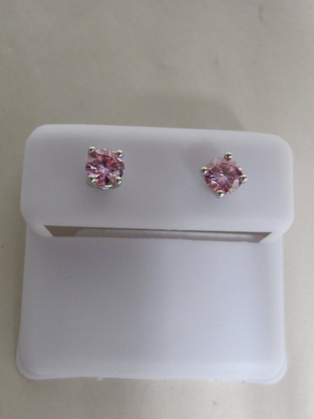 PINK MOISSANITE EARRINGS NWT